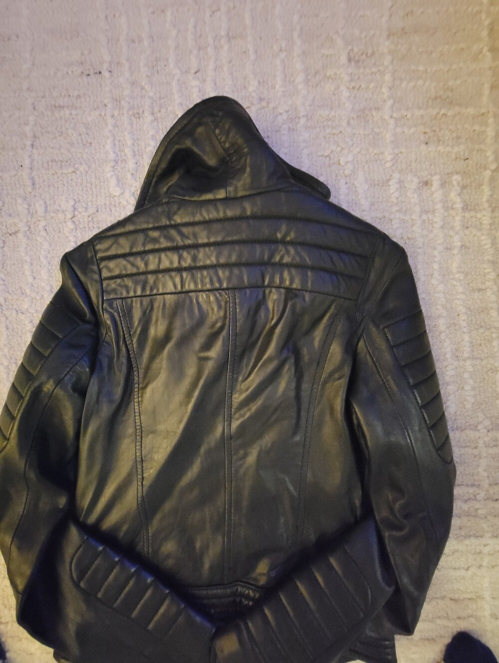 Michael Kors Black Quilted Leather Moto Jacket, Women's S - Picture 2 of 4